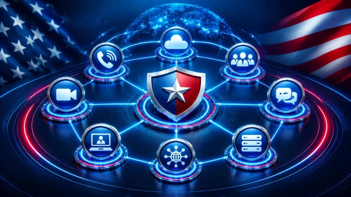 Connected cloud communications and network infrastructure protected by cybersecurity controls